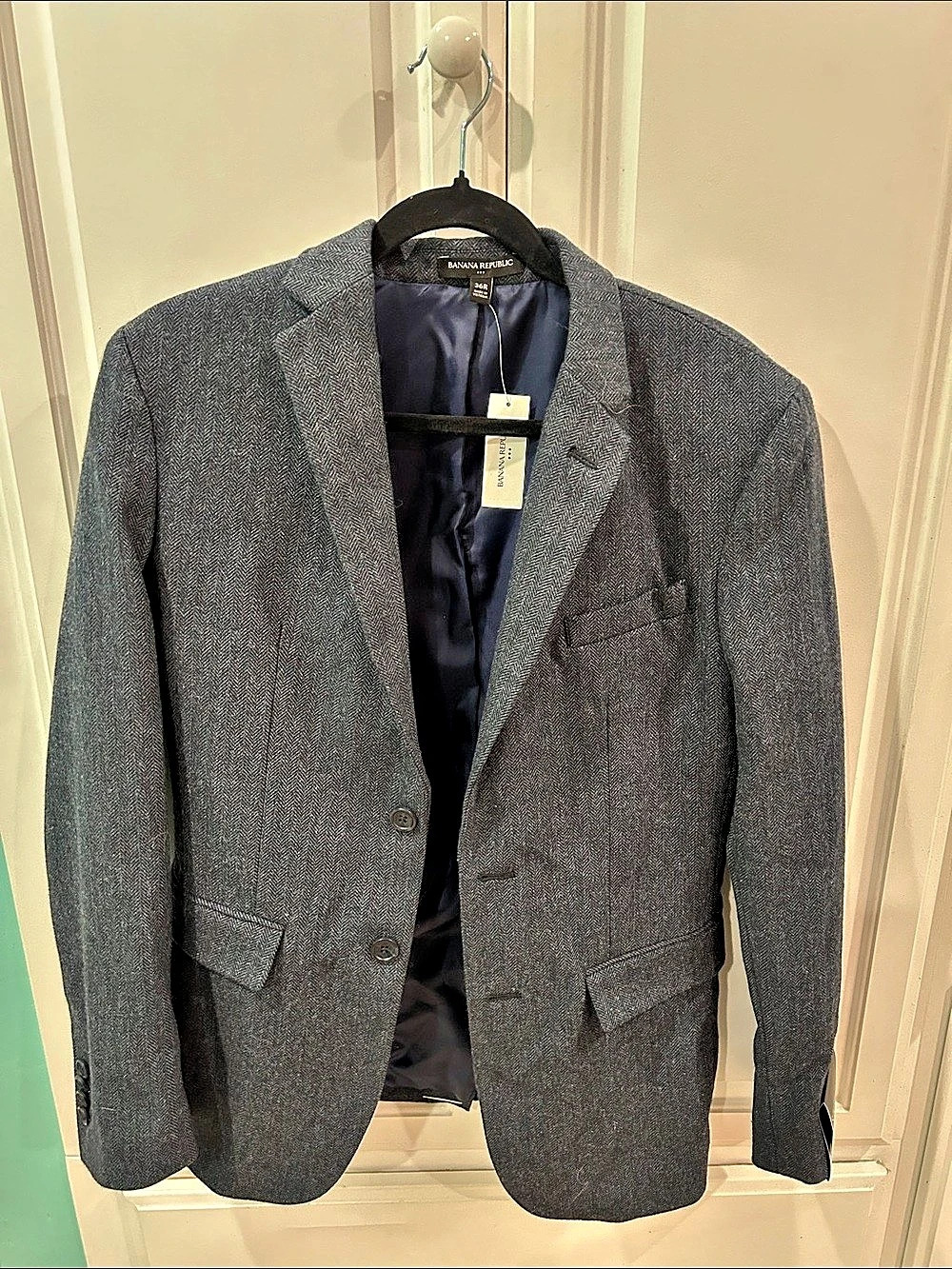 Banana Republic Slim Fit Blazer Blue/Grey Size 36R NWT